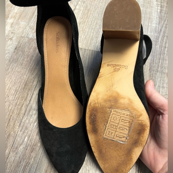 Soludos Gemma Heel in Black Suede Block Heel - Picture 5 of 10